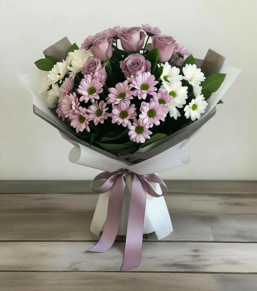 Букет цветов из: Хризантемы и Розы в Гаспре