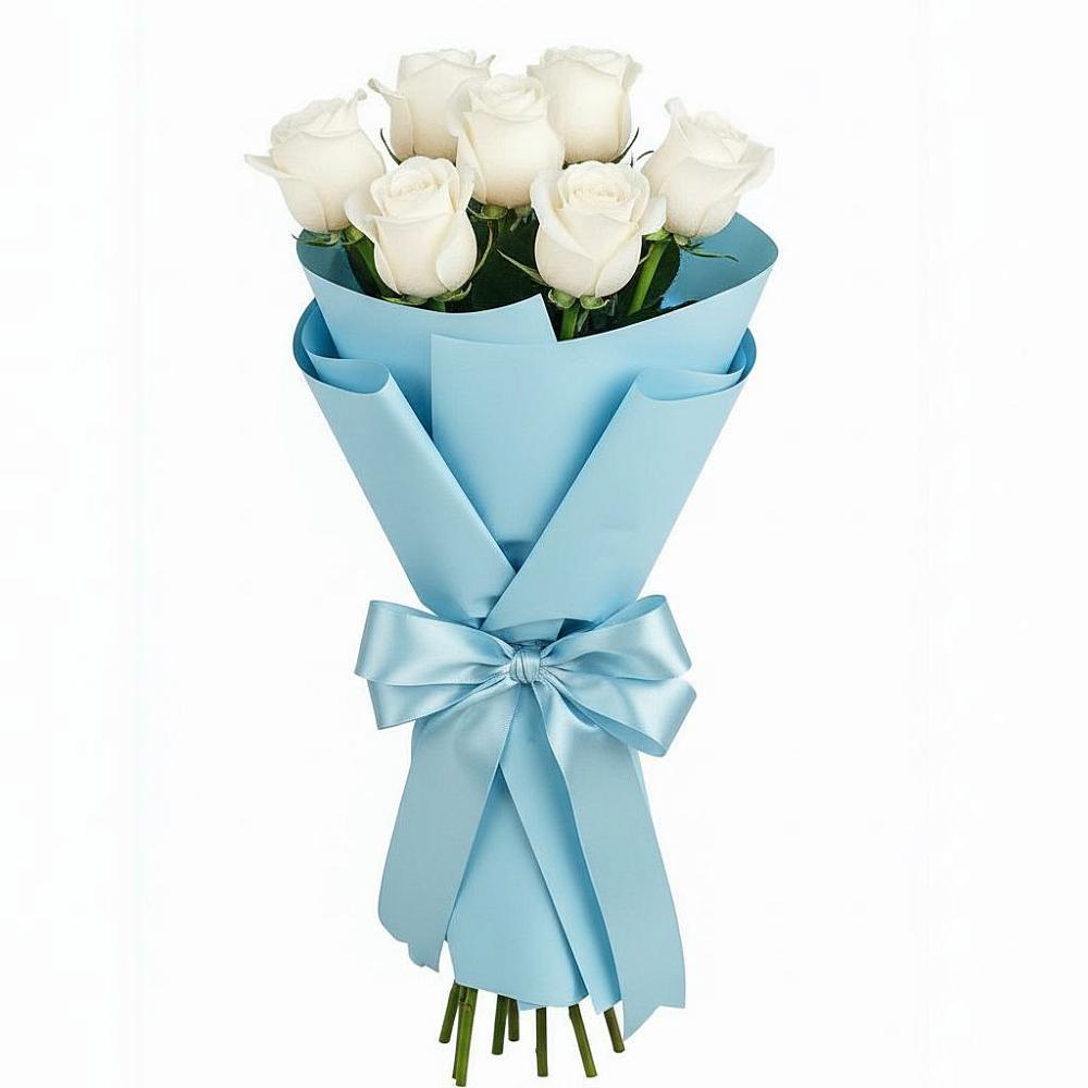 Букет 7 белых роз Проуд в Гаспре