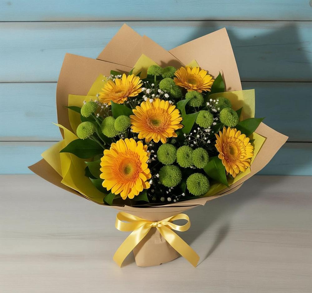 Букет цветов из: Герберы и Хризантемы в Гаспре