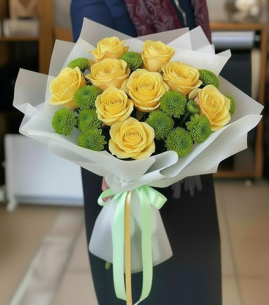 Букет цветов из: Хризантемы и Розы в Гаспре