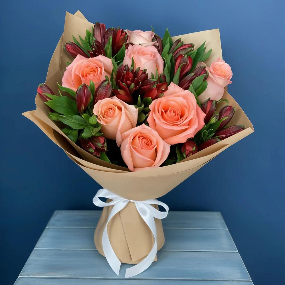 Букет цветов из: Розы и Альстромерии в Гаспре