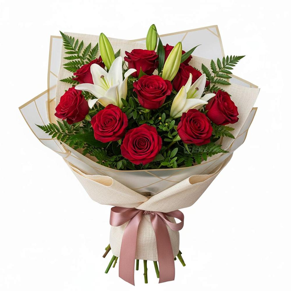 Букет цветов из: Лилии и Розы в Гаспре