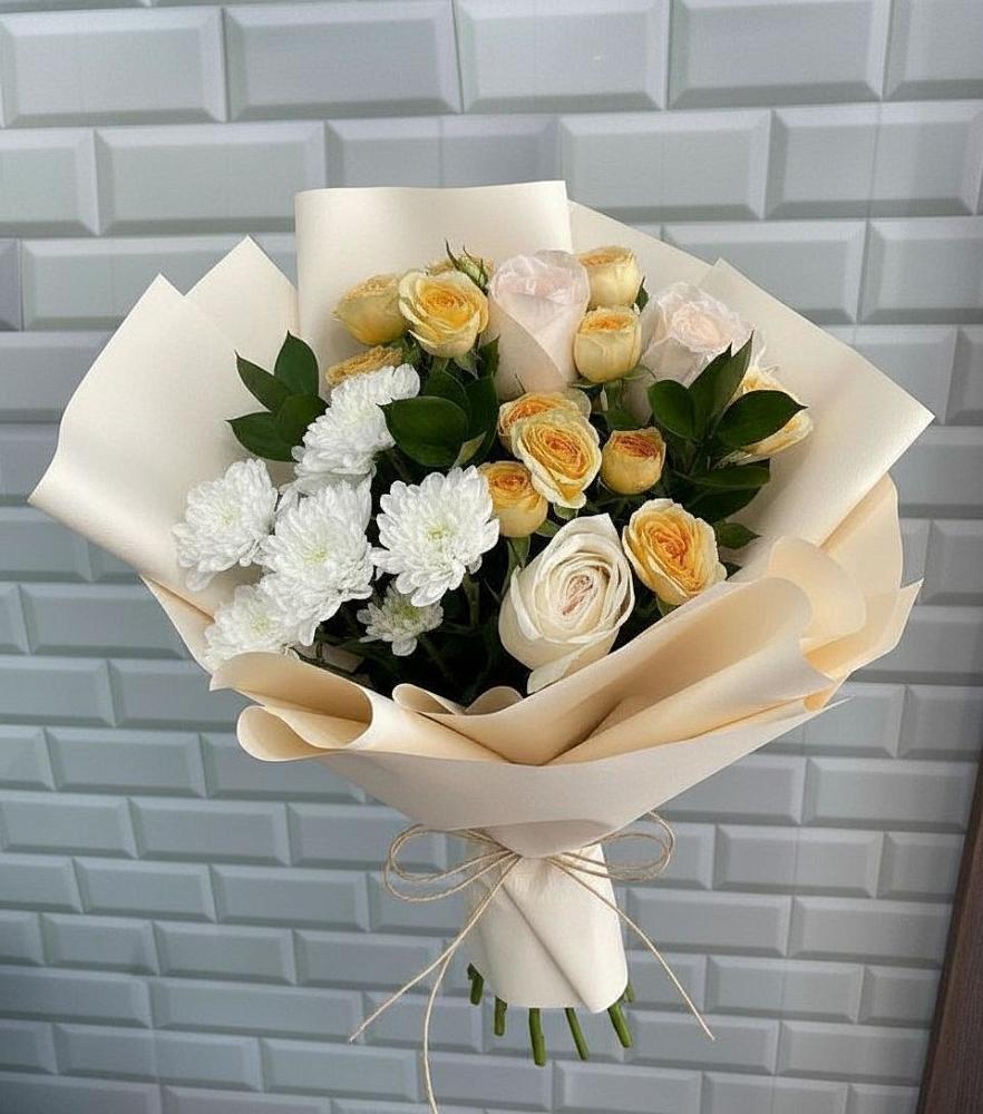 Букет цветов из: Розы и Хризантемы в Гаспре