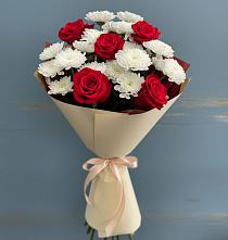 Букет цветов из:  Розы и Хризантемы в Гаспре