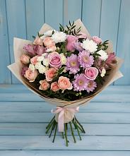 Букет цветов из:  Хризантемы, Розы и Альстромерии #REPLACE_PRED# Гаспре