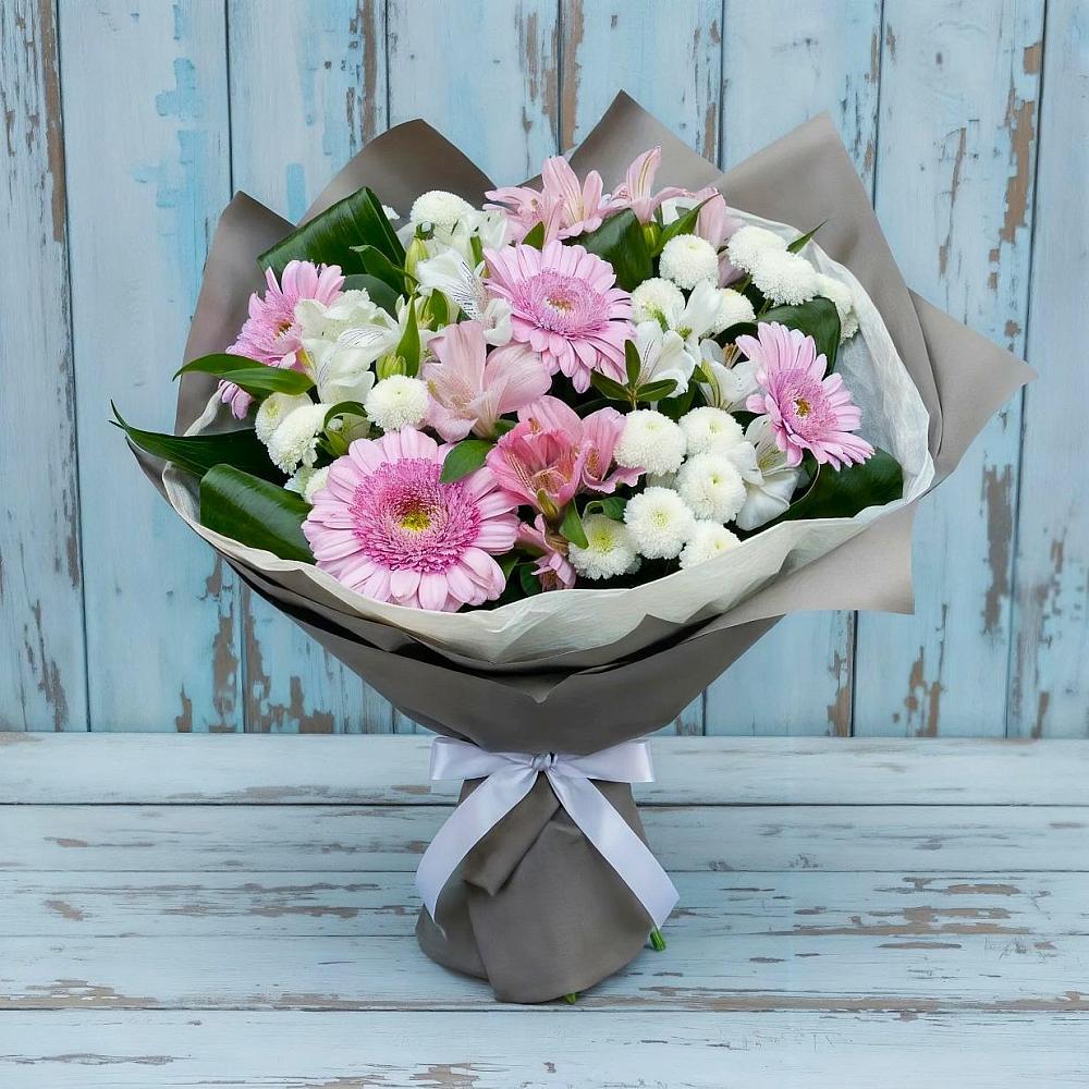 Букет цветов из: Герберы, Альстромерии и Хризантемы в Гаспре