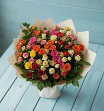 Букет Микс из разноцветных кустовых роз #REPLACE_PRED# Гаспре